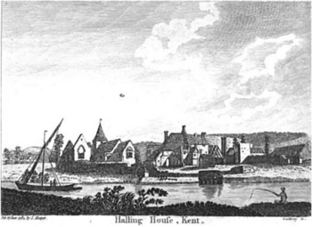 ENGRAVING Halling Hall Kent Grose 1784.png