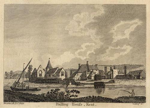 ENGRAVING Halling Hall Kent Lowry 1786.jpg