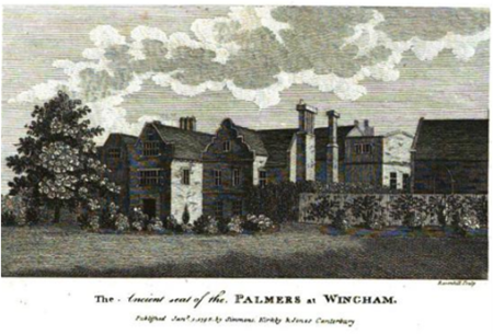 ENGRAVING Palmers Antient Seat Wingham Kentish Monthly REgistry .png